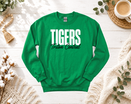 Triton Central Tigers Script Design (Green Apparel)
