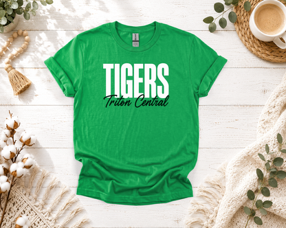 Triton Central Tigers Script Design (Green Apparel)