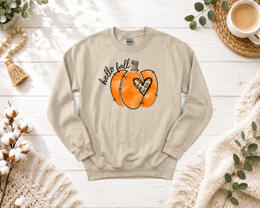 "Hello Fall" Pumpkin Crewneck