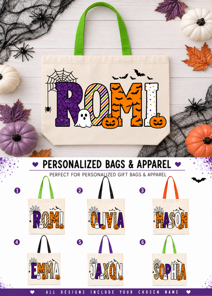 Personalized Trick or Treat Tote Bag