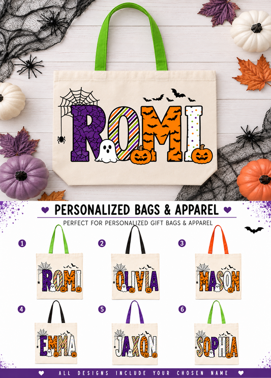 Personalized Trick or Treat Tote Bag
