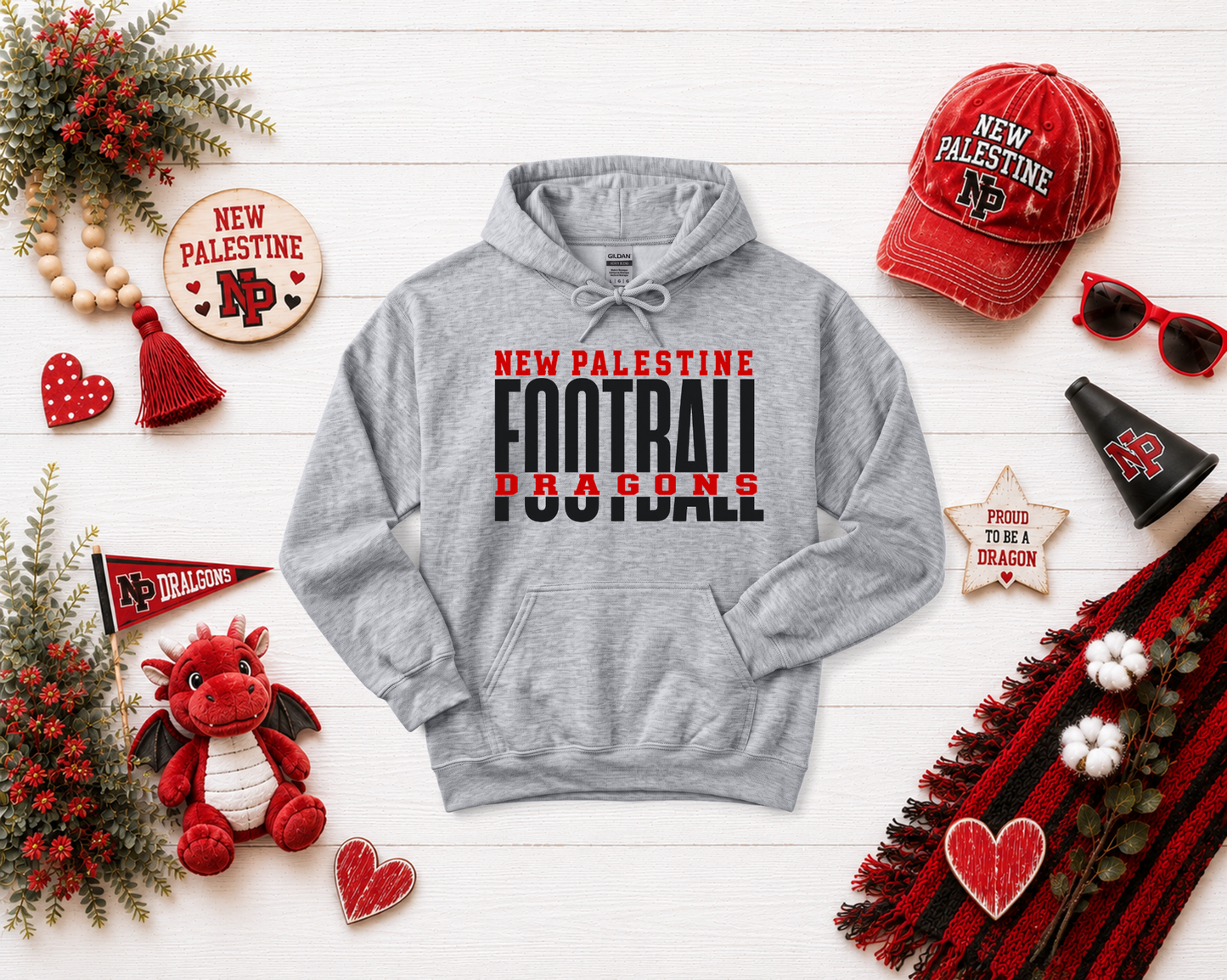 New Palestine Dragons Football Design