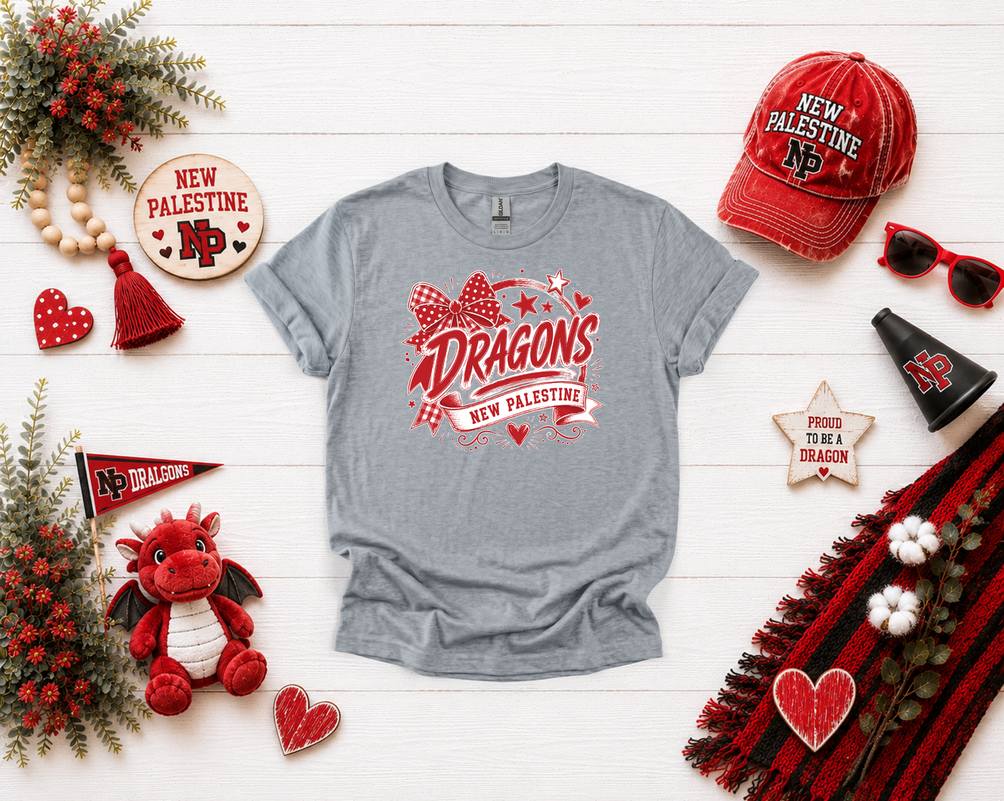 New Palestine Dragons Bow Design