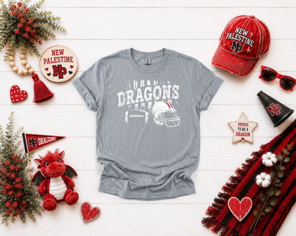 New Palestine Dragons Distressed Football Design
