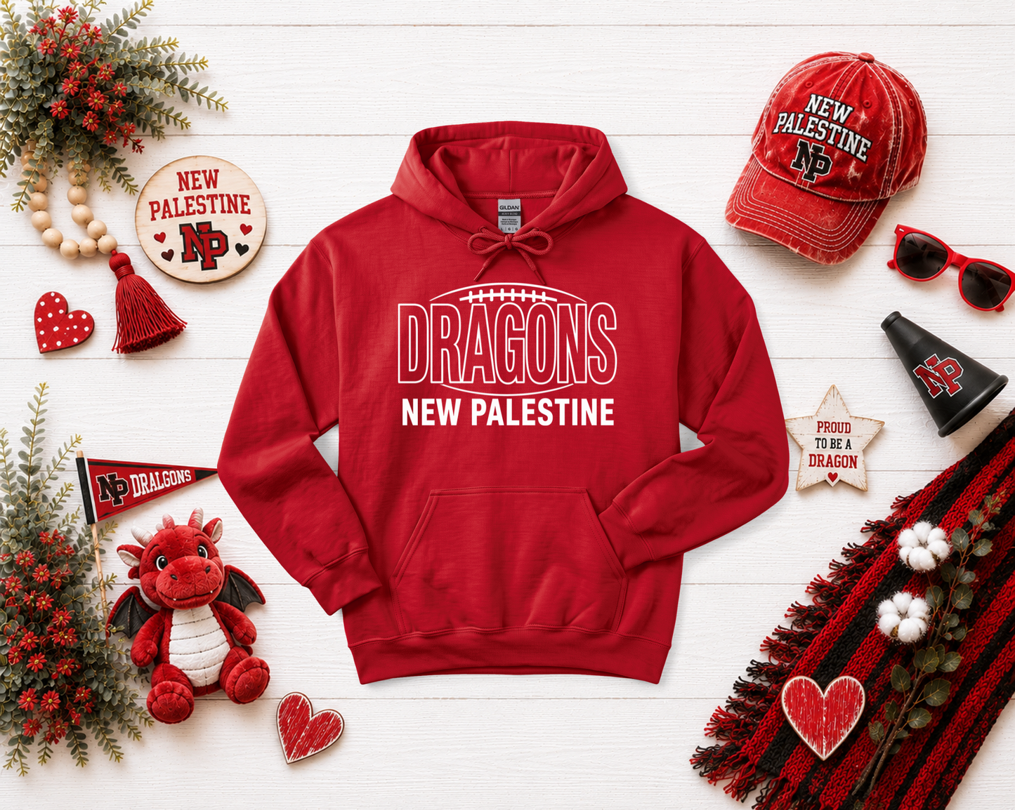 New Palestine Dragons Classic Football Design