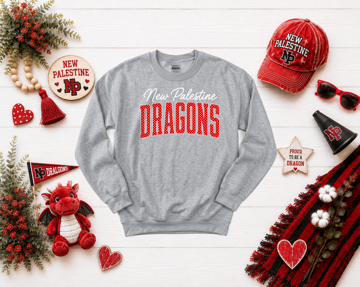 New Palestine Dragons Polka Dot Design