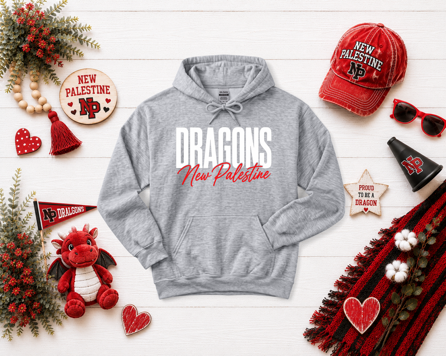 New Palestine Dragons Script Design