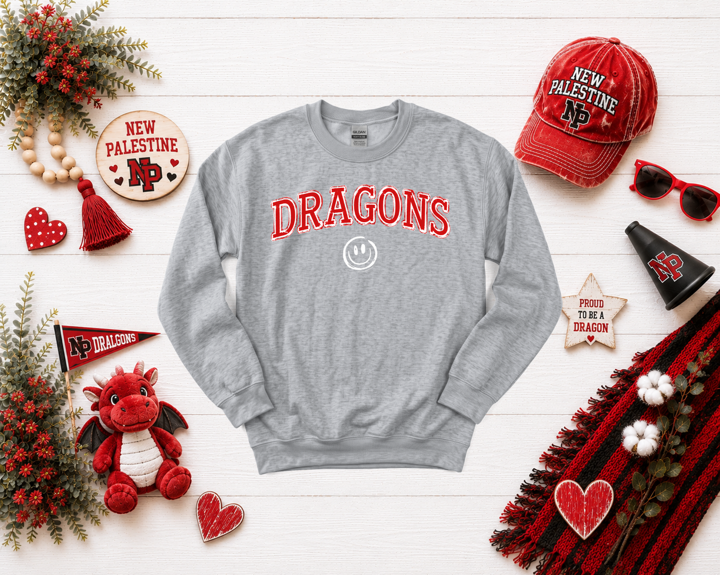 New Palestine Dragons Smiley Design