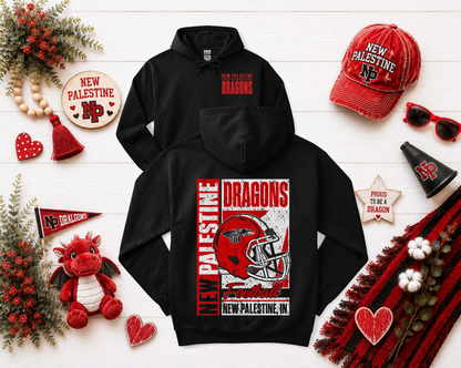 New Palestine Dragons Front & Back Football Design
