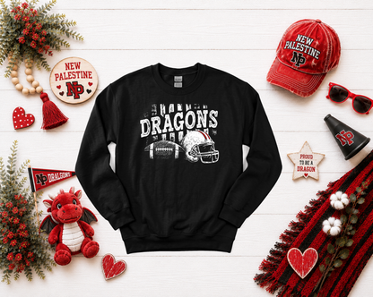 New Palestine Dragons Distressed Football Design