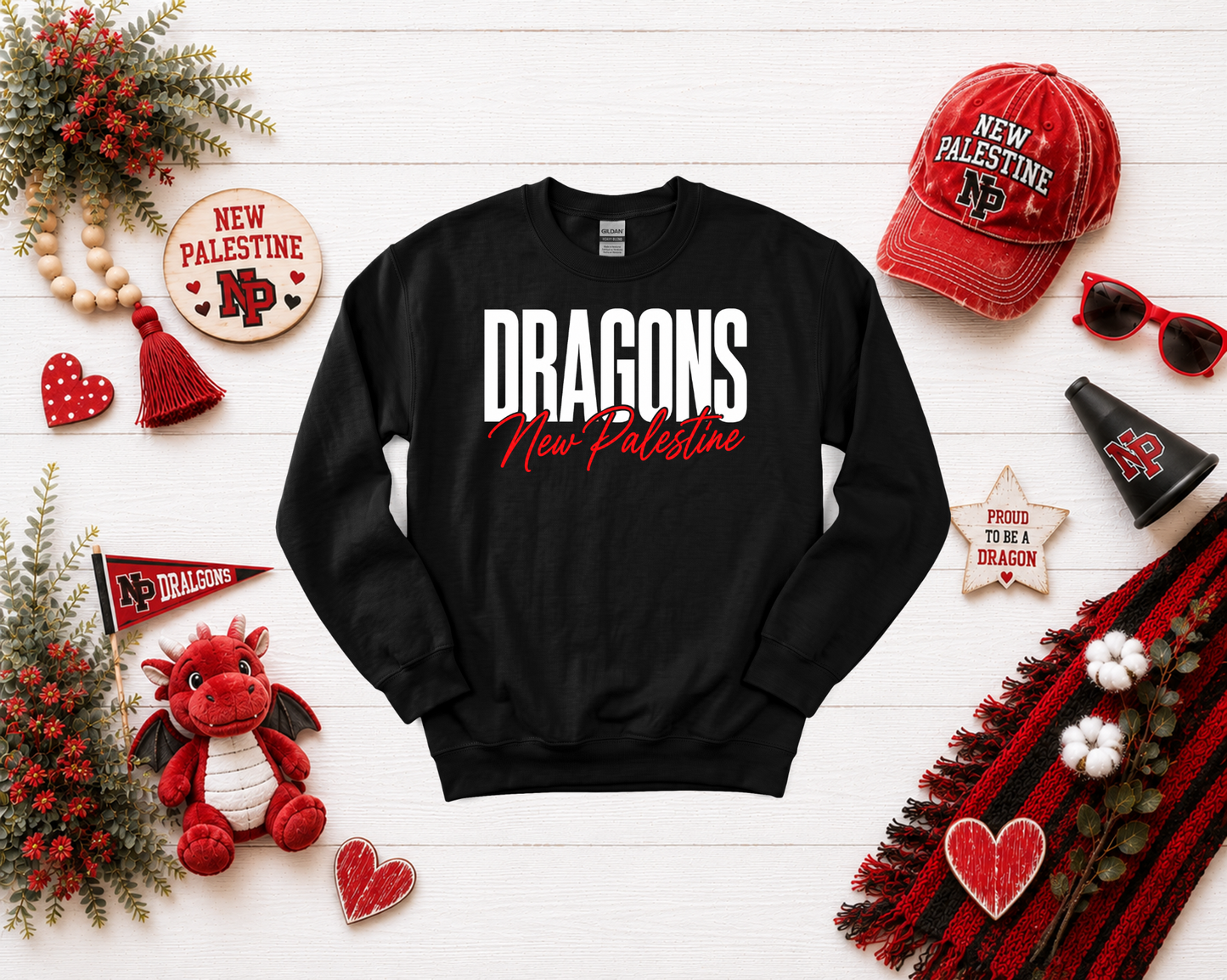 New Palestine Dragons Script Design