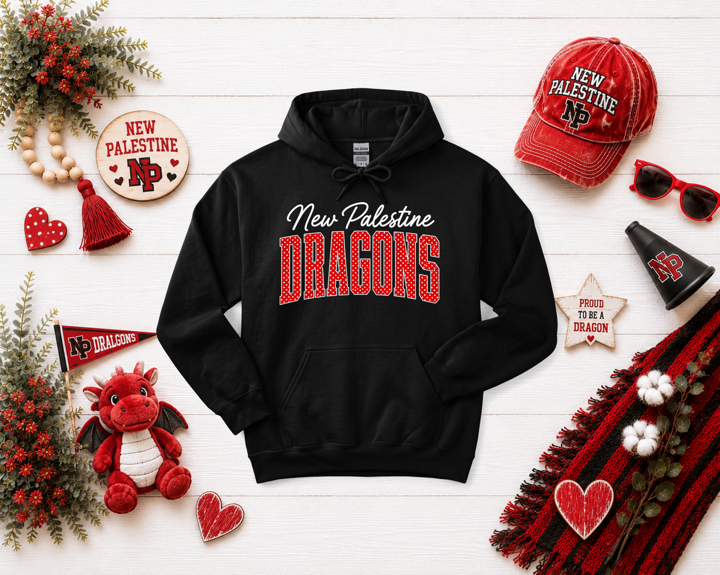 New Palestine Dragons Polka Dot Design