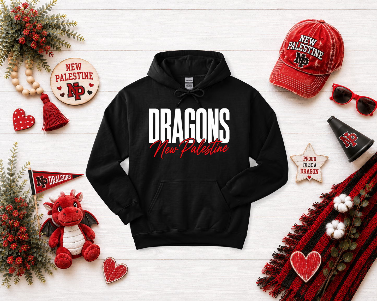 New Palestine Dragons Script Design