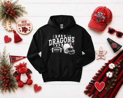 New Palestine Dragons Distressed Football Design