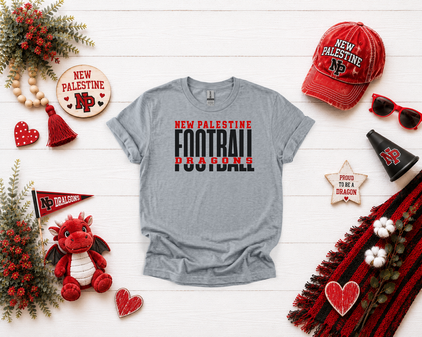 New Palestine Dragons Football Design