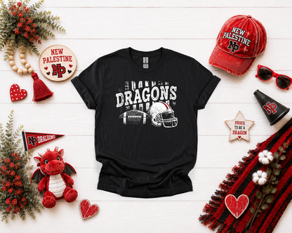 New Palestine Dragons Distressed Football Design